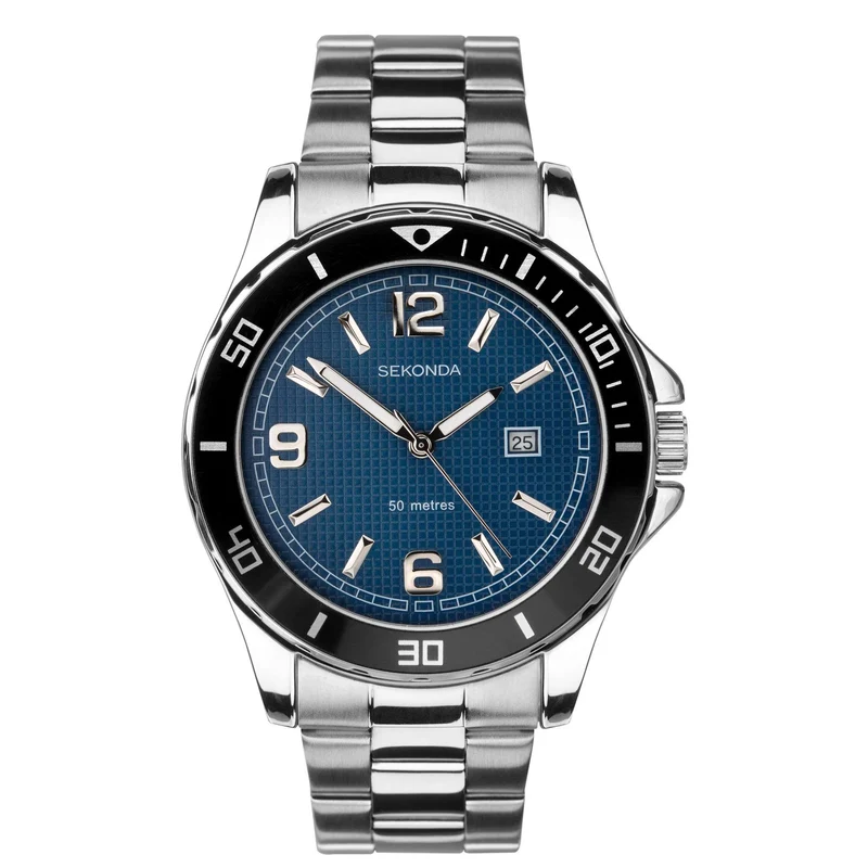 Sekonda Sports Quartz Blue Dial Stainless Steel Bracelet Men's Watch 1512