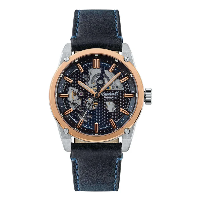 Ingersoll ‘The Carroll’ Blue Dial Leather Strap Men’s Watch I11602