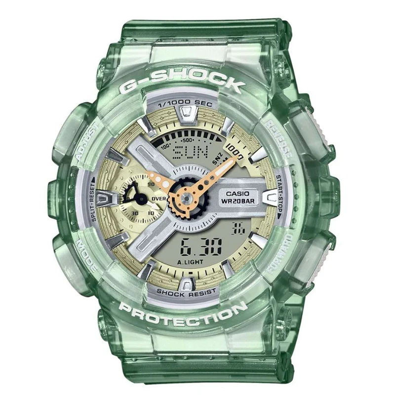 Casio G-Shock Quartz Green Dial Green Silicone Strap Watch GMA-S110GS-3AER