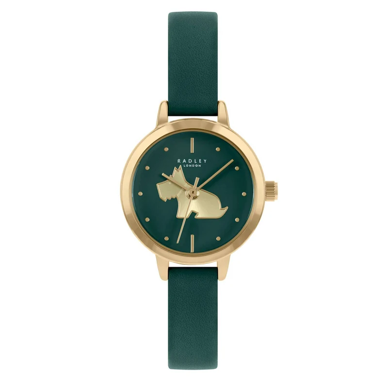 Radley Quartz Green Dial Leather Strap Ladies Watch Necklace Set RY21308A-SET