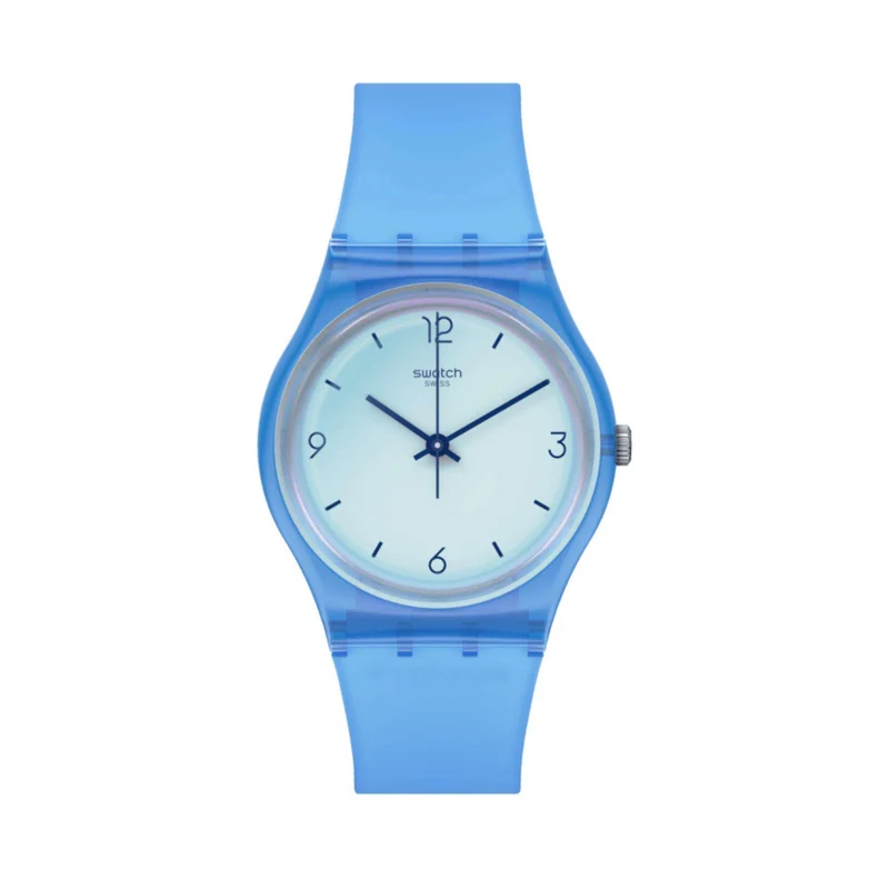 Swatch Gent Swan Ocean Quartz Blue Dial Blue Transparent Silicone Watch GS165