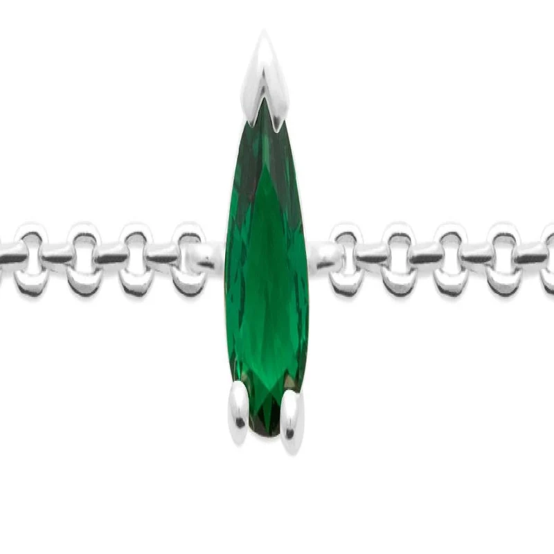 Bracelet Simple P.COULEUR – Argent 925 et Zirconium, finition satinée et maillons fins