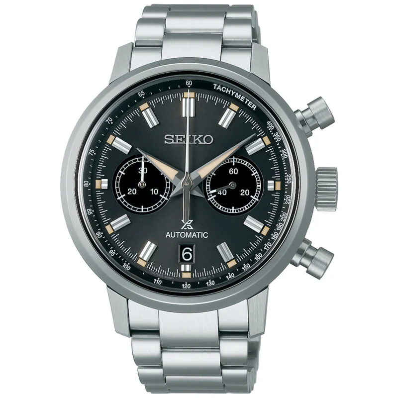 Seiko Prospex Speedtimer Automatic Black Dial Stainless Steel Bracelet Men's Watch SRQ037J1