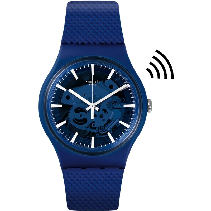 Swatch SwatchPAY! Ocean Pay! Quartz Blue Dial Silicone Strap Watch SVIN103-5300