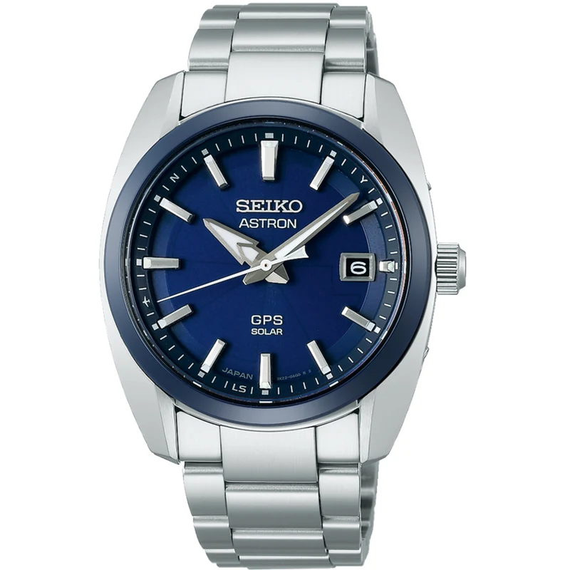 Seiko Astron GPS Solar Quartz Blue Dial Stainless Steel Bracelet Men's Watch SSJ003J1