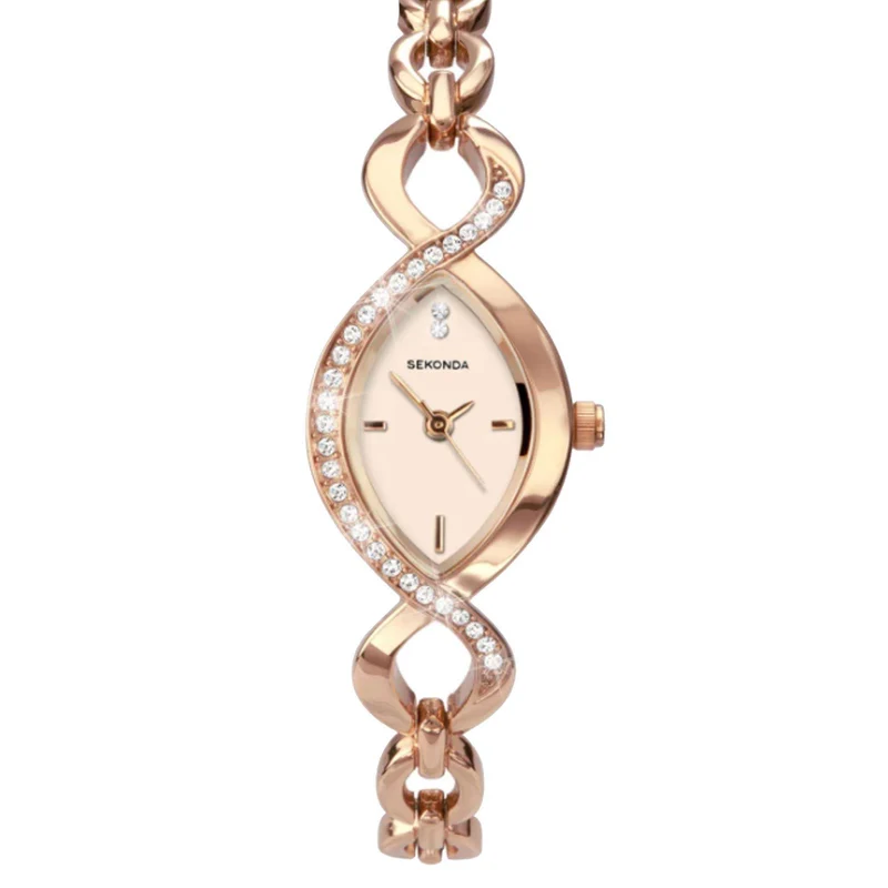 Sekonda Quartz White Dial Rose Gold Bracelet Ladies Watch 2750