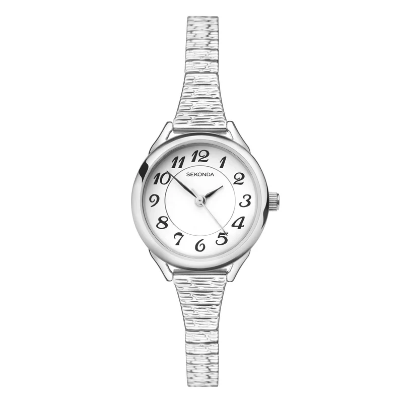 Sekonda Quartz White Dial Expanding Stainless Steel Bracelet Ladies Watch 2638