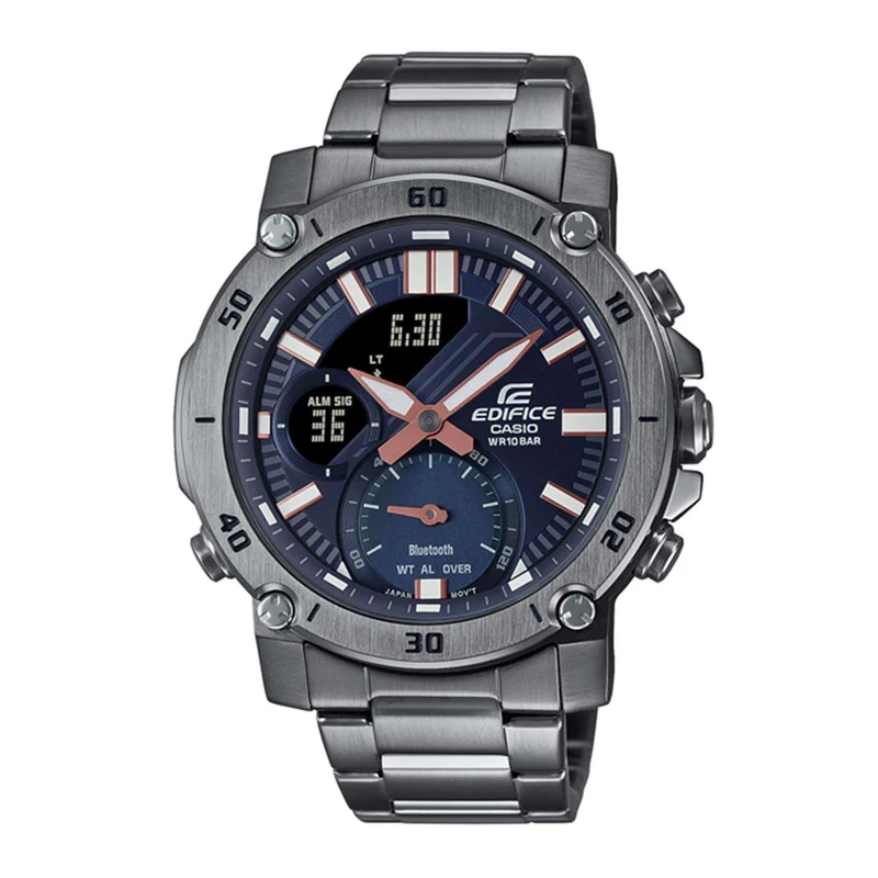 Casio Edifice Smartphone Link Quartz Blue Dial Stainless Steel Bracelet Mens Watch ECB-20DC-1AEF