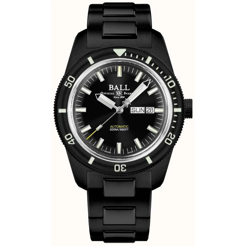 BALL Engineer II Skindiver Heritage Automatic Black Dial Black PVD Bracelet Men's Watch DM3208B-S4-BK