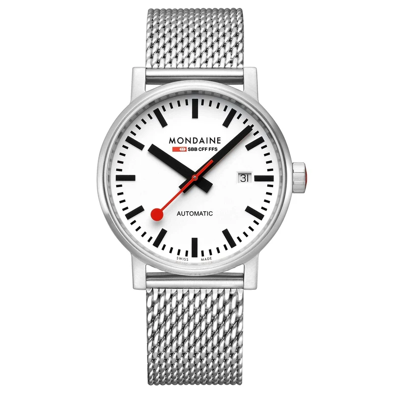 Mondaine Evo2 Automatic White Dial Stainless Steel Watch MSE.40610.SM