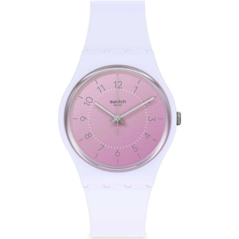 Swatch Original Gent Comfy Boost Quartz Pink Dial Pink Strap Ladies Watch S028V100