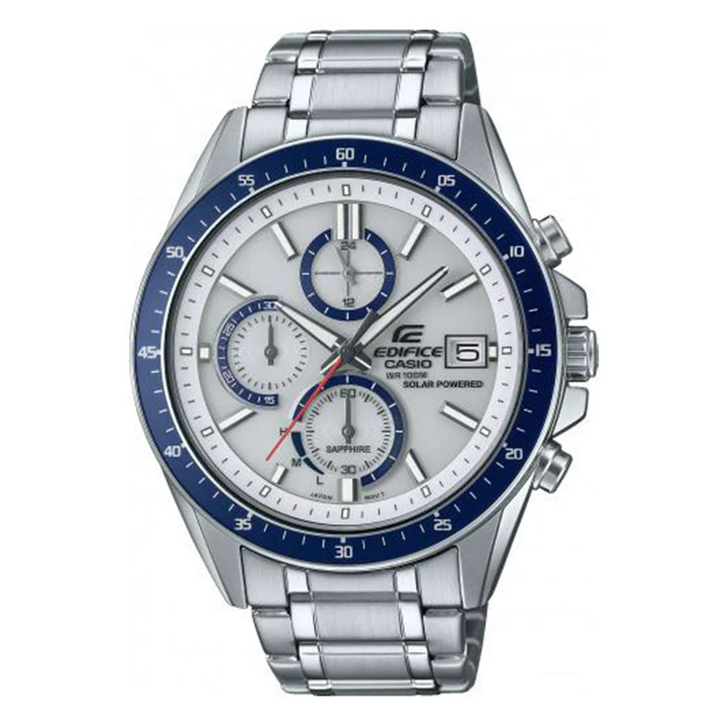Casio Edifice Solar White Dial Steel Bracelet Chronograph Mens Watch EFS-S510D-7BVUEF