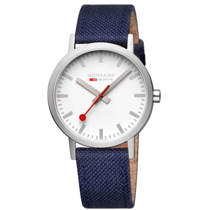Mondaine Classic Quartz White Dial Textile Strap Watch A660.30360.17SBD1