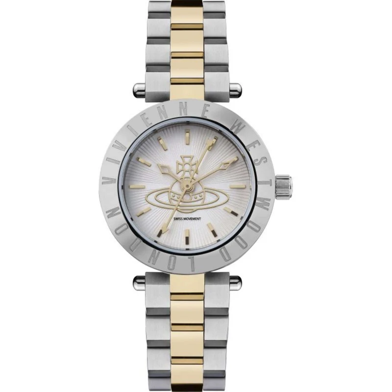 Vivienne Westwood Westbourne Quartz Silver Dial Two Tone Stainless Steel Bracelet Ladies Watch VV092LSG