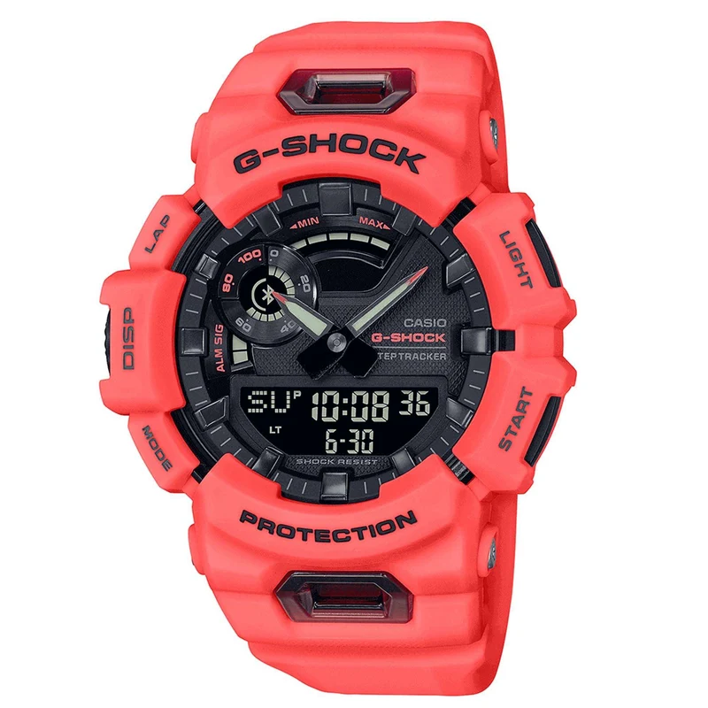 Casio G-Shock G-Squad Quartz Black Dial Red Resin Strap Men’s Watch GBA-900-4AER