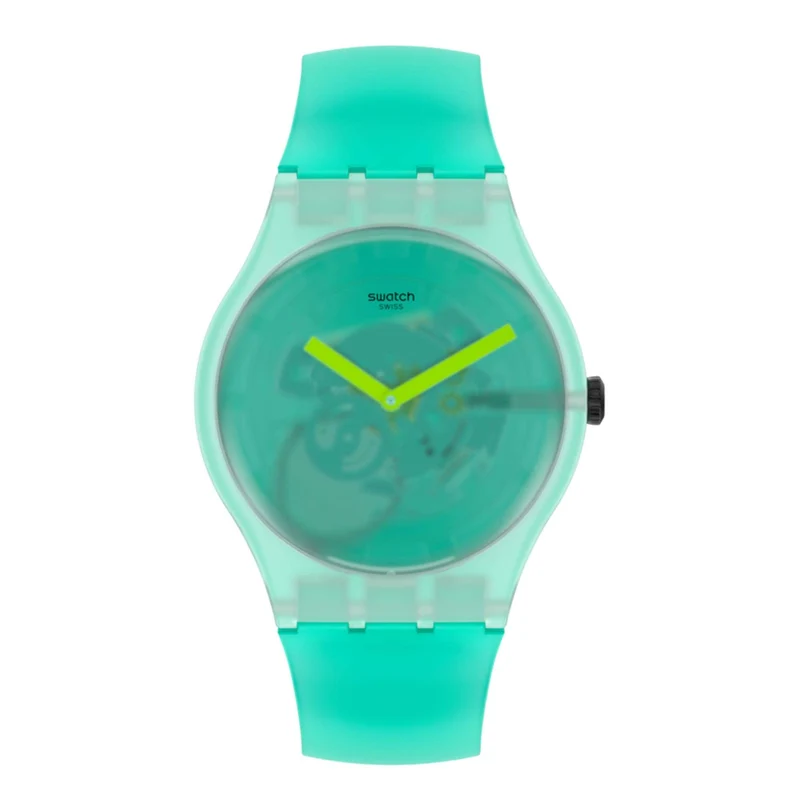 Swatch Nature Blur Quartz Movement Green Dial Plastic Strap Watch SUOG119