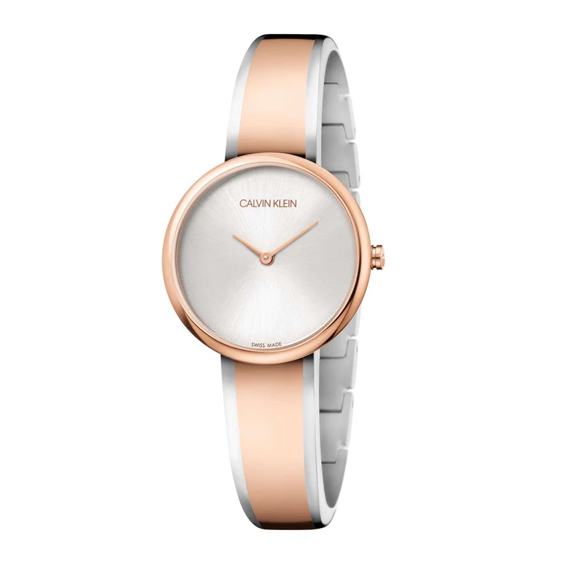 Calvin Klein Seduce Quartz Silver Dial Two-Tone Stainless Steel Bracelet Ladies Watch K4E2N61X
