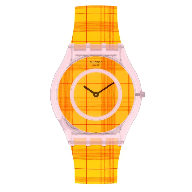 Swatch Supriya Fire Mardas 02 Quartz Orange Dial Silicone Strap Watch SS08Z105