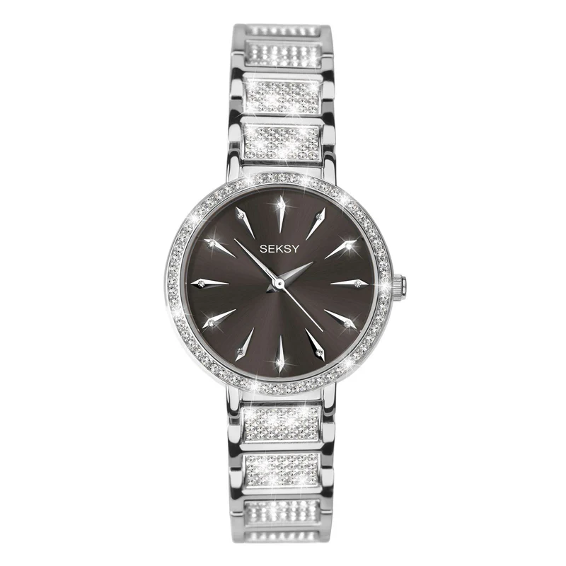 Seksy Quartz Black Dial Stainless Steel Bracelet Ladies Watch 2731