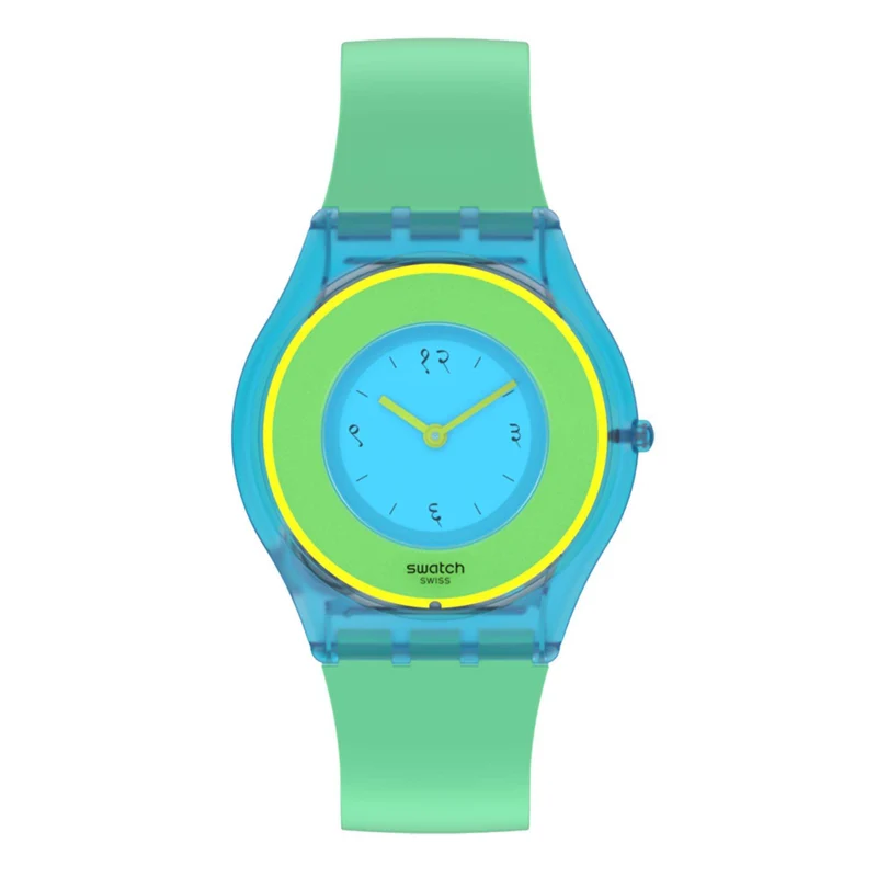Swatch Supriya Lele Hara Green 01 Quartz Multi Tonal Dial Green Silicone Strap Unisex Watch SS08Z100