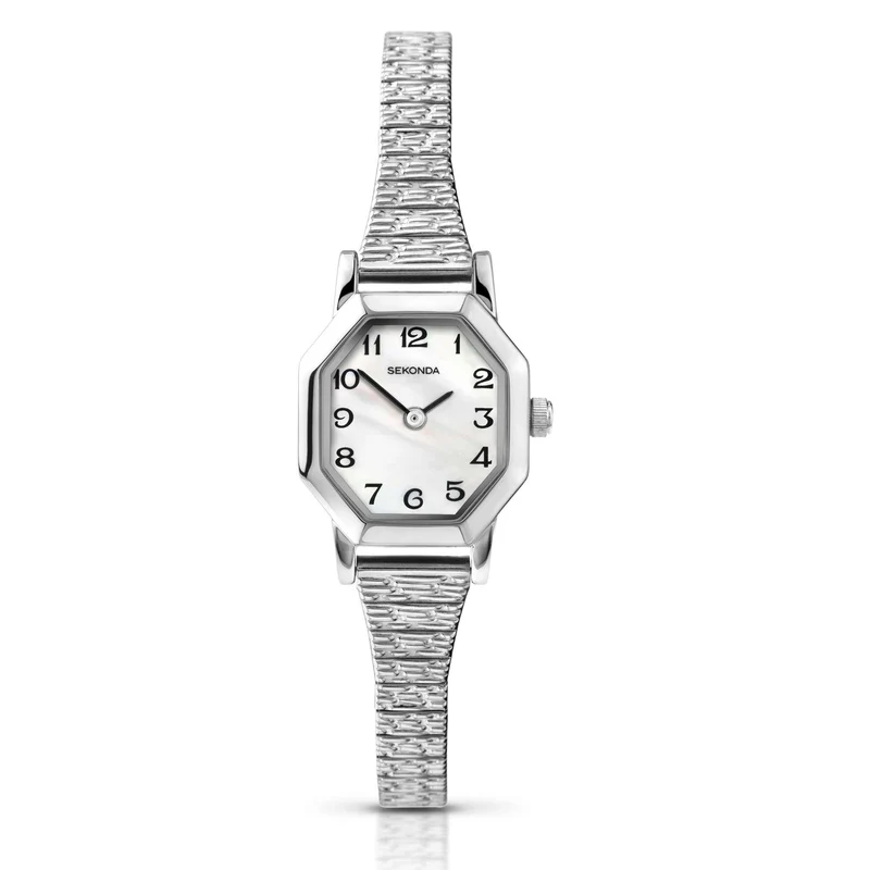 Sekonda Quartz Mother of Pearl Dial Expander Stainless Steel Bracelet Ladies Watch 4623
