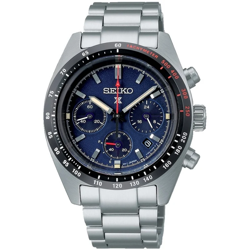Seiko Prospex Speedtimer 1969 Recreation Solar Quartz Blue Dial Steel Bracelet Men's Watch SSC815P1