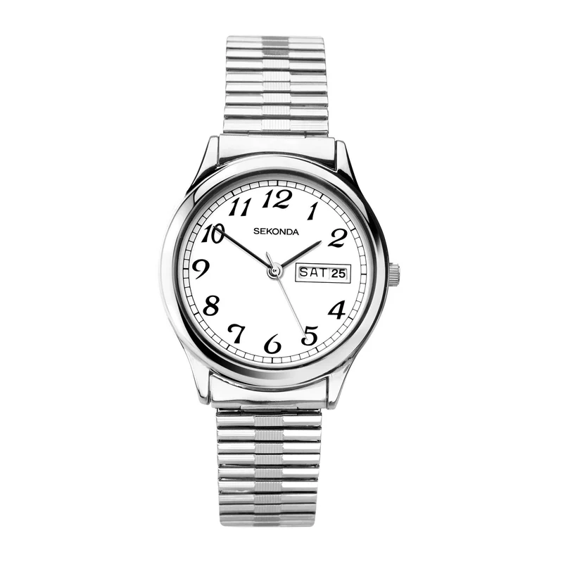 Sekonda Classic Quartz White Dial Expander Bracelet Men’s Watch 1693