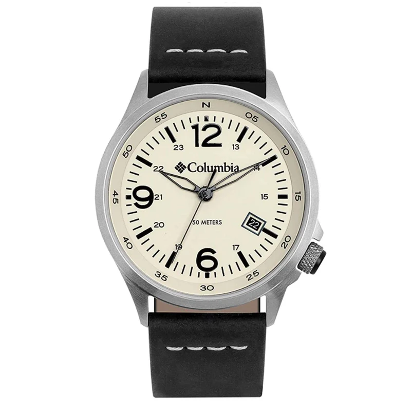 Columbia Canyon Ridge Quartz Chalk Dial Brown Leather Strap Men's Watch CSC02-015