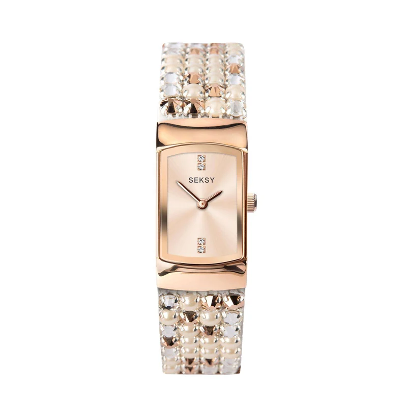 Seksy Classic Quartz Rose Gold Dial Rose Gold Brass Bracelet Ladies Watch 2952