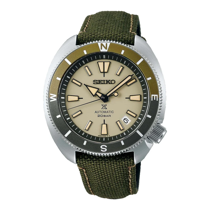 Seiko Prospex Tortoise Automatic Movement Tan Dial Polyester Bracelet Men's Watch SRPG13K1