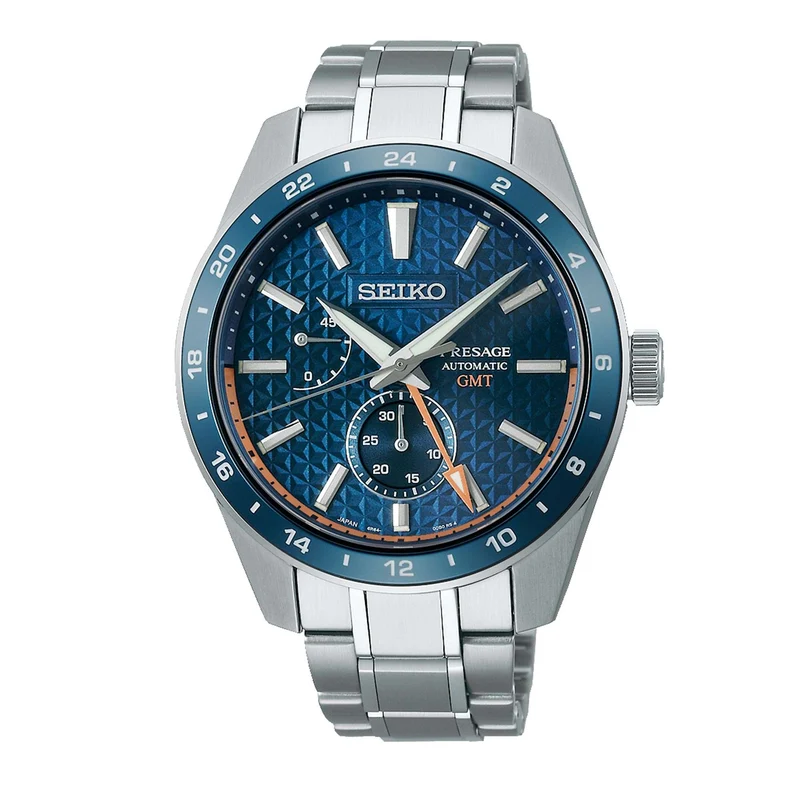 Seiko Presage Sharp Edged GMT Automatic Movement Blue Dial Stainless Steel Bracelet SPB217J1
