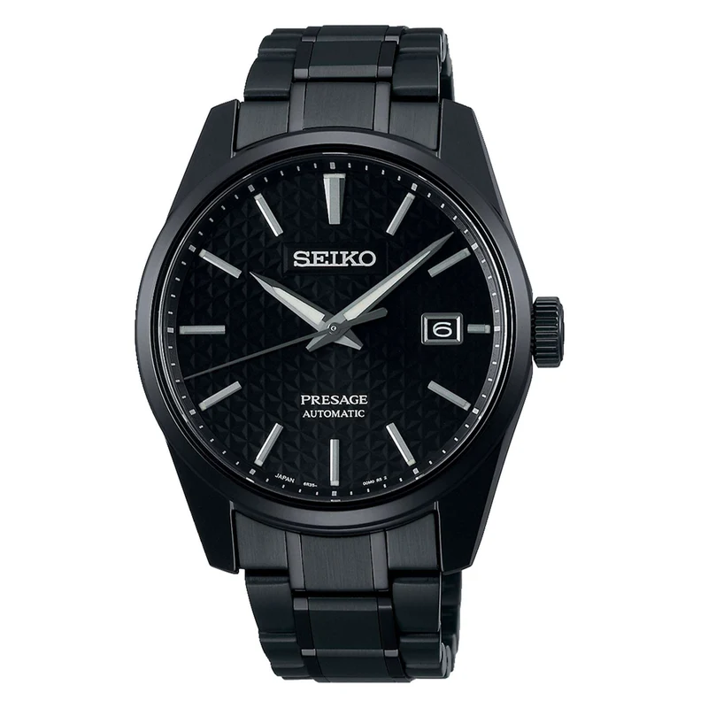 Seiko Presage Sharp Edge Series Automatic Black Dial Black PVD Silver Stainless Steel Men's Watch SPB229J1