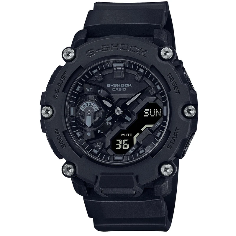 Casio G-Shock Quartz Black Dial Black Resin Strap Mens Watch GA-2200BB-1A