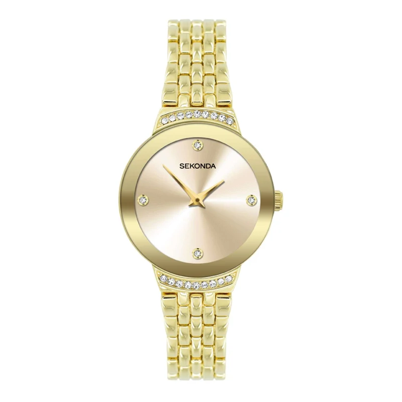 Sekonda Quartz Champagne Dial Gold PVD Bracelet Ladies Watch 40056