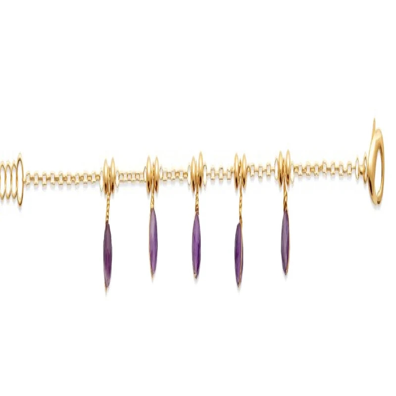 Bracelet Souple En Pierres Fines P.COULEUR Version Exclusive Edition Limitée – Améthyste