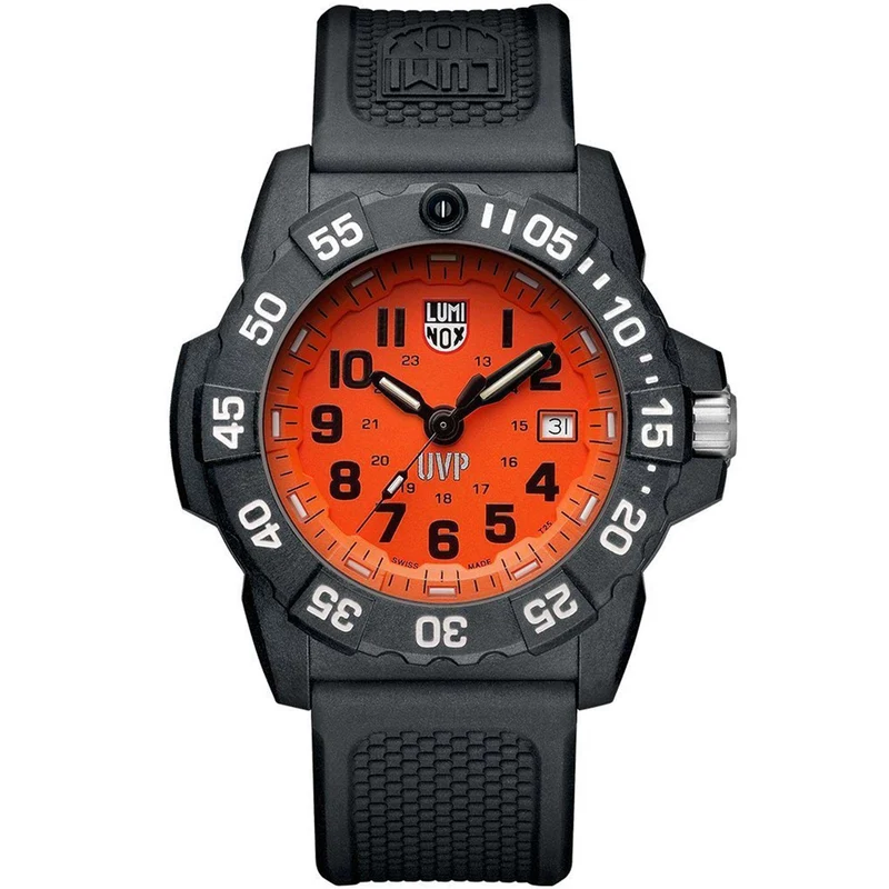 Luminox Scott Cassell Quartz Orange Dial Rubber Strap Men's Watch XS.3509.SC.SET