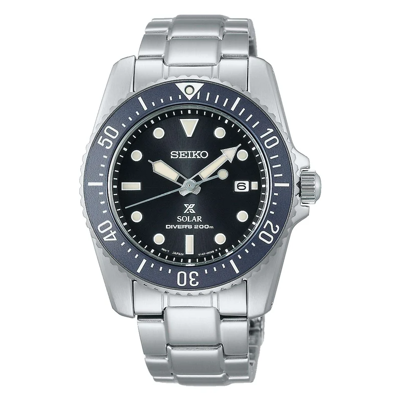 Seiko Prospex Solar Black Dial Stainless Steel Bracelet Men's Watch SNE569P1