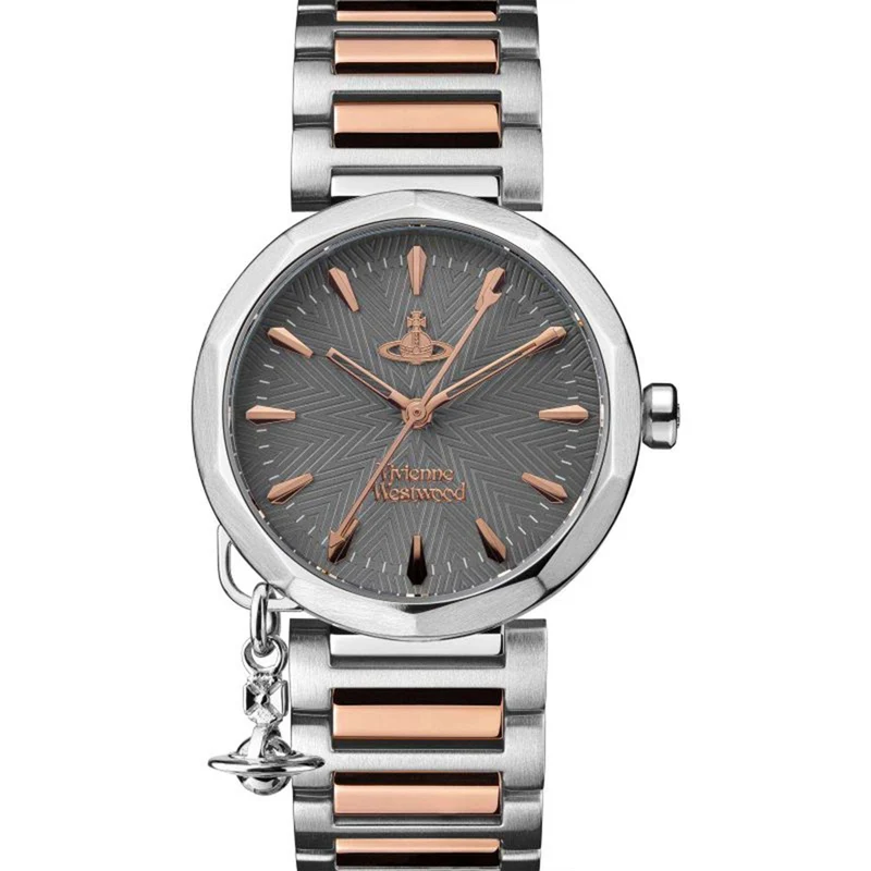 Vivienne Westwood Poplar Quartz Movement Grey Dial Stainless Steel Bracelet Ladies Watch VV246GYSR