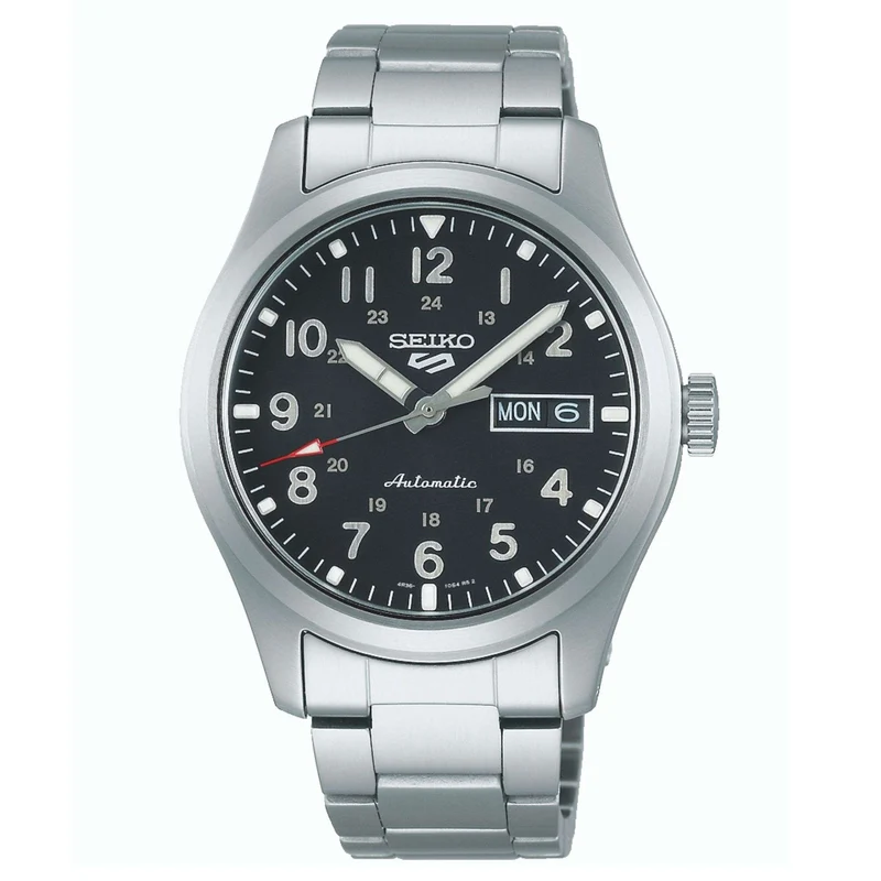 Seiko 5 Sports Military Field Collection Automatic Black Dial Stainless Steel Bracelet Men's Watch SRPG27K1
