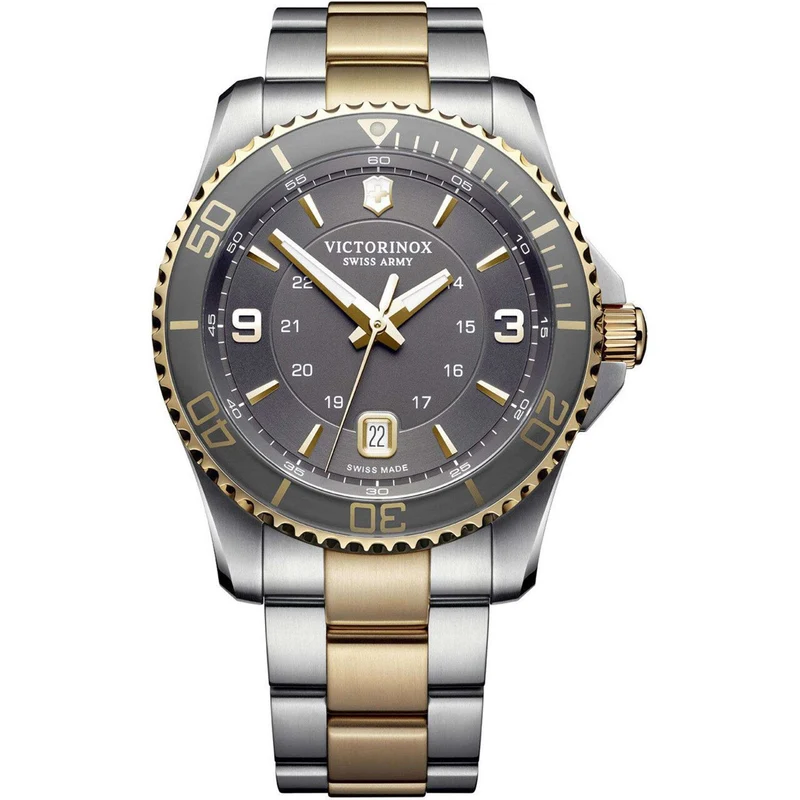 Victorinox Maverick 43mm Grey Dial Steel Mens Quartz Watch 241825