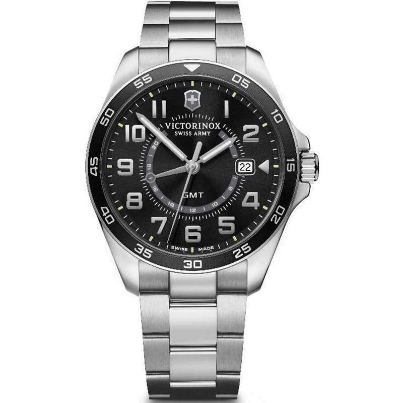 Victorinox Fieldforce 42mm Black Dial Steel Mens Quartz Watch 241930