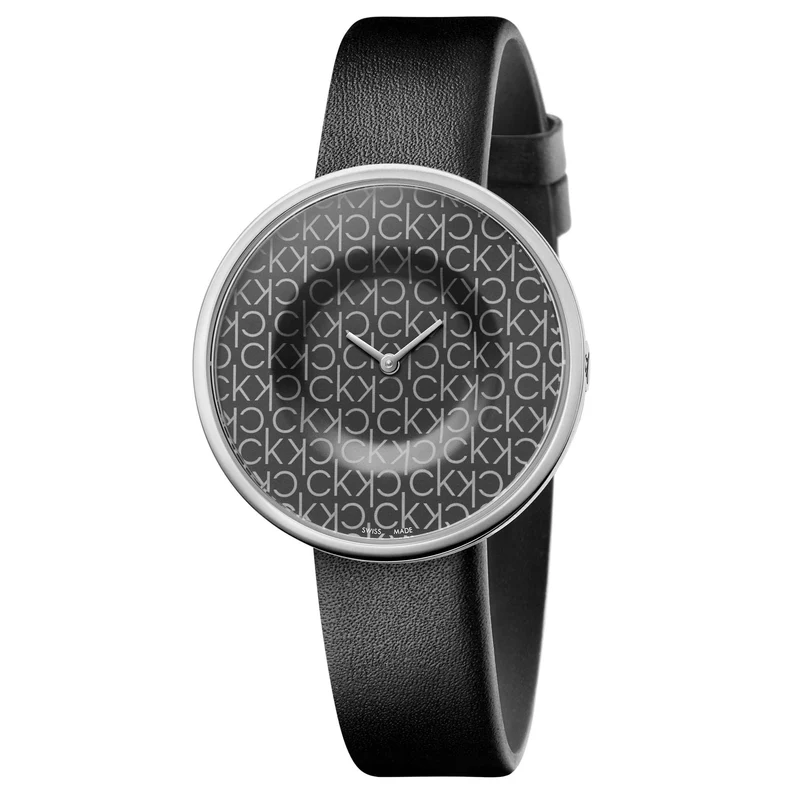 Calvin Klein Mania Quartz Black Dial Leather Strap Ladies Watch KAG231CX