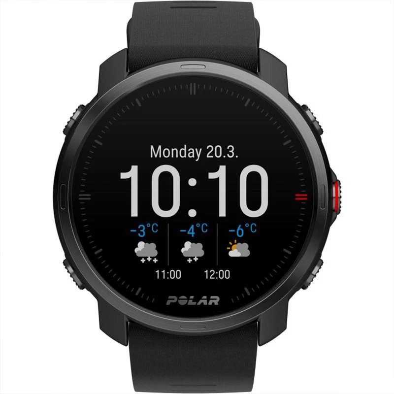 Polar Grit X Quartz Digital Dial Black Rubber Strap Smartwatch 90081734
