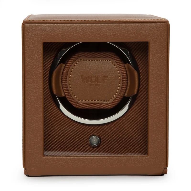WOLF Cub Cognac Single Watch Winder in Vegan Leather 461127