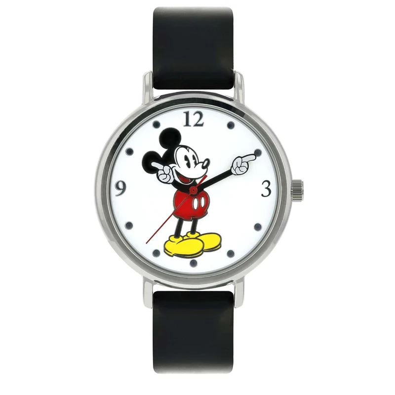Disney Mickey Mouse Quartz Movement Leather Bracelet Watch MK1315