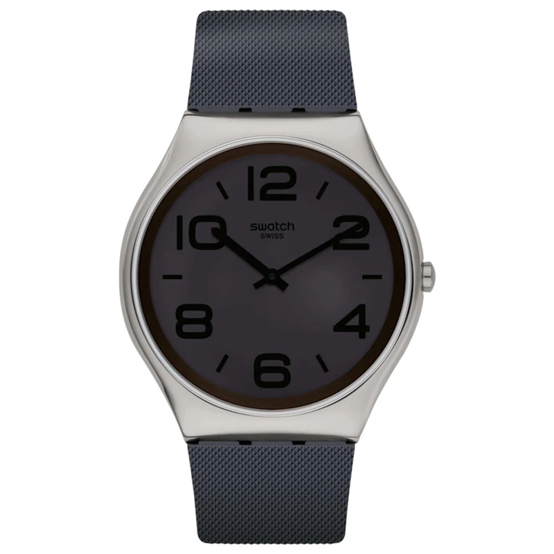 Swatch Day Trick Quartz Grey Dial Rubber Strap Watch SS07S110