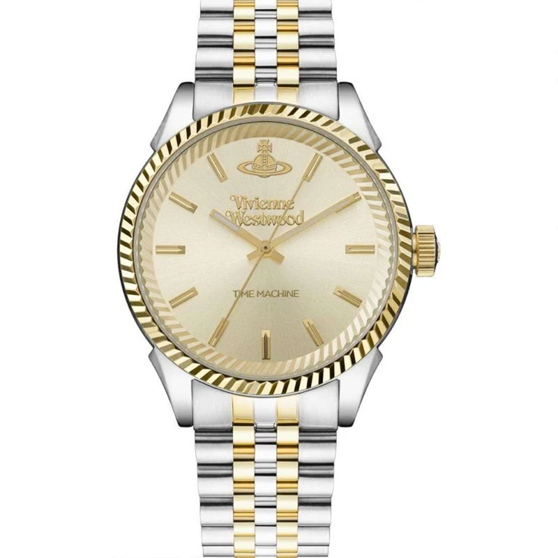 Vivienne Westwood Seymour Homme 41mm Champagne Dial Steel Mens Quartz Watch VV242CMSG