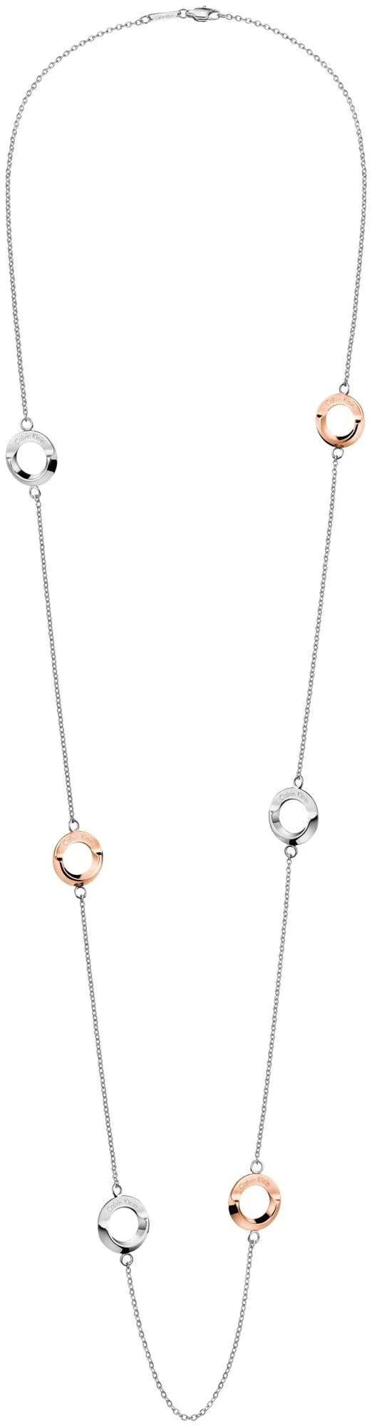 Calvin Klein Beauty Rose Gold Silver Steel Ring Pendants Necklace KJ4NPN200200