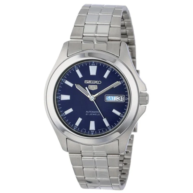 Seiko 5 Automatic Navy Blue Dial Stainless-Steel Bracelet Men's Watch SNKL07