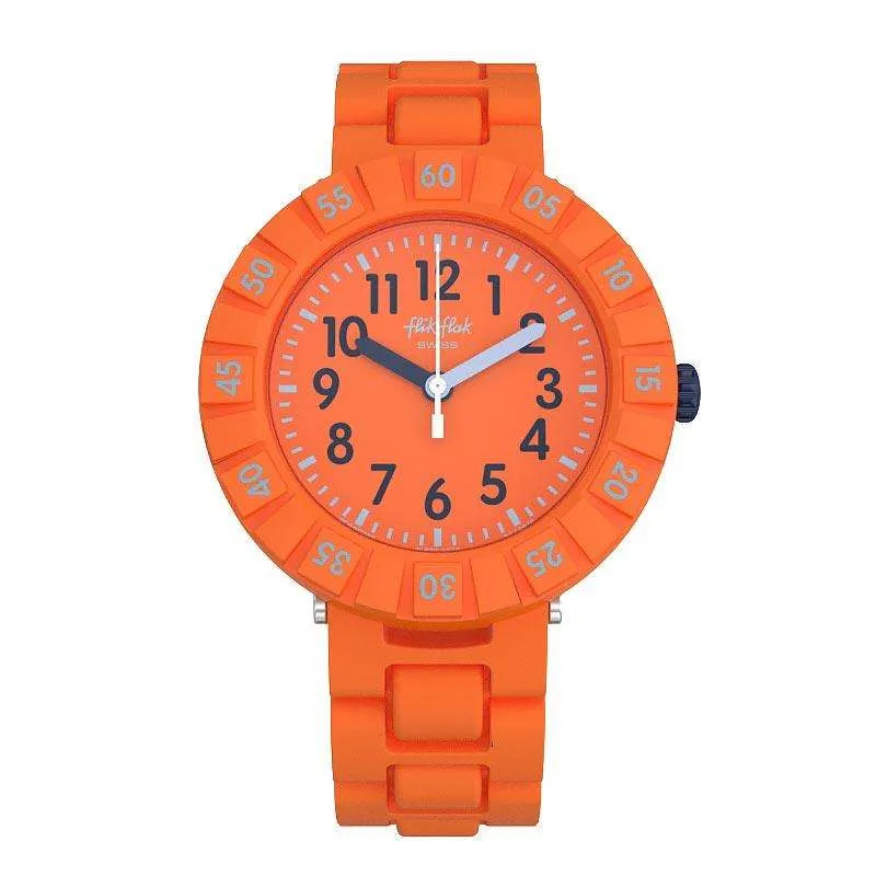 Flik Flak Solo Orange Strap and Case Kid's Watch FCSP087